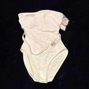 Michael Kors White One Piece Swimsuit NWT Sz 12